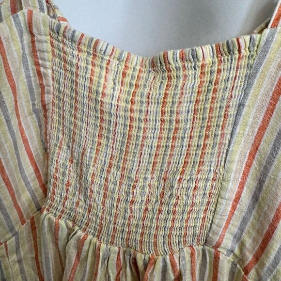 Urban Outfitters Linen Blend Button Down Stripe Billie Romper - Picture 7 of 11